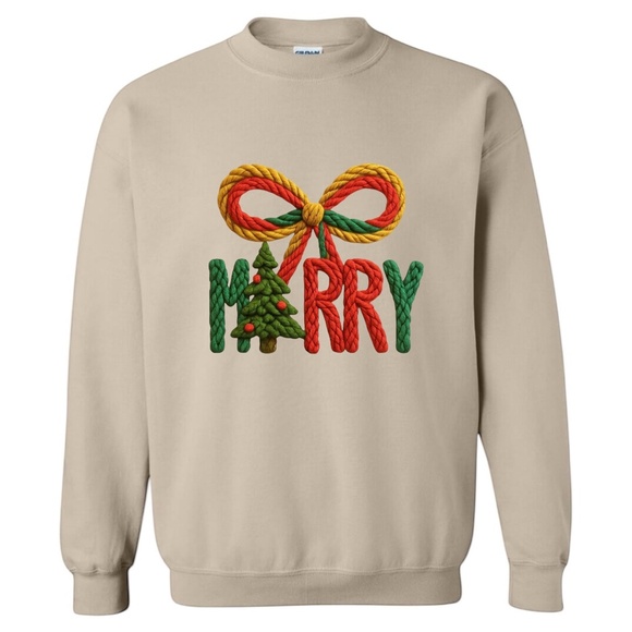 Merry Christmas Tree Rope Sweatshirt White S M L XL XXL Soft realistic 3D New - Picture 6 of 12